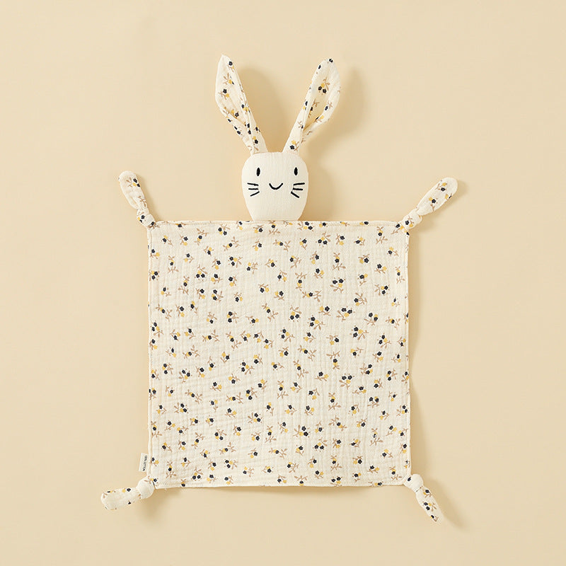 Ditsy Floral printed muslin bunny baby comforter
