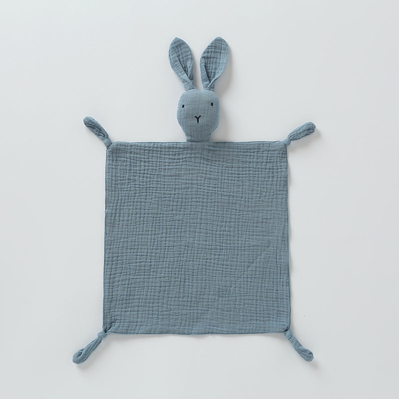 Ink Blue plain bunny baby comforter hand puppet
