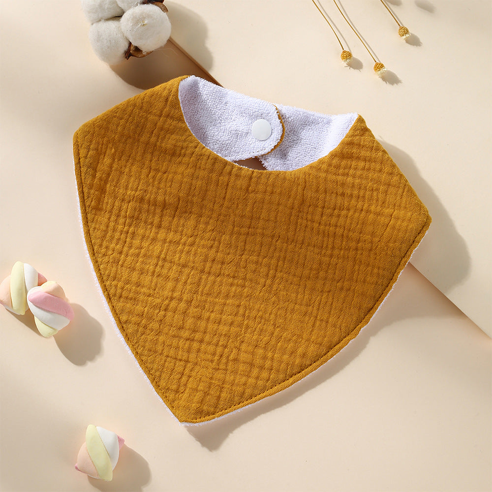 Mustard cotton bandana dribble bib with waterproof backing