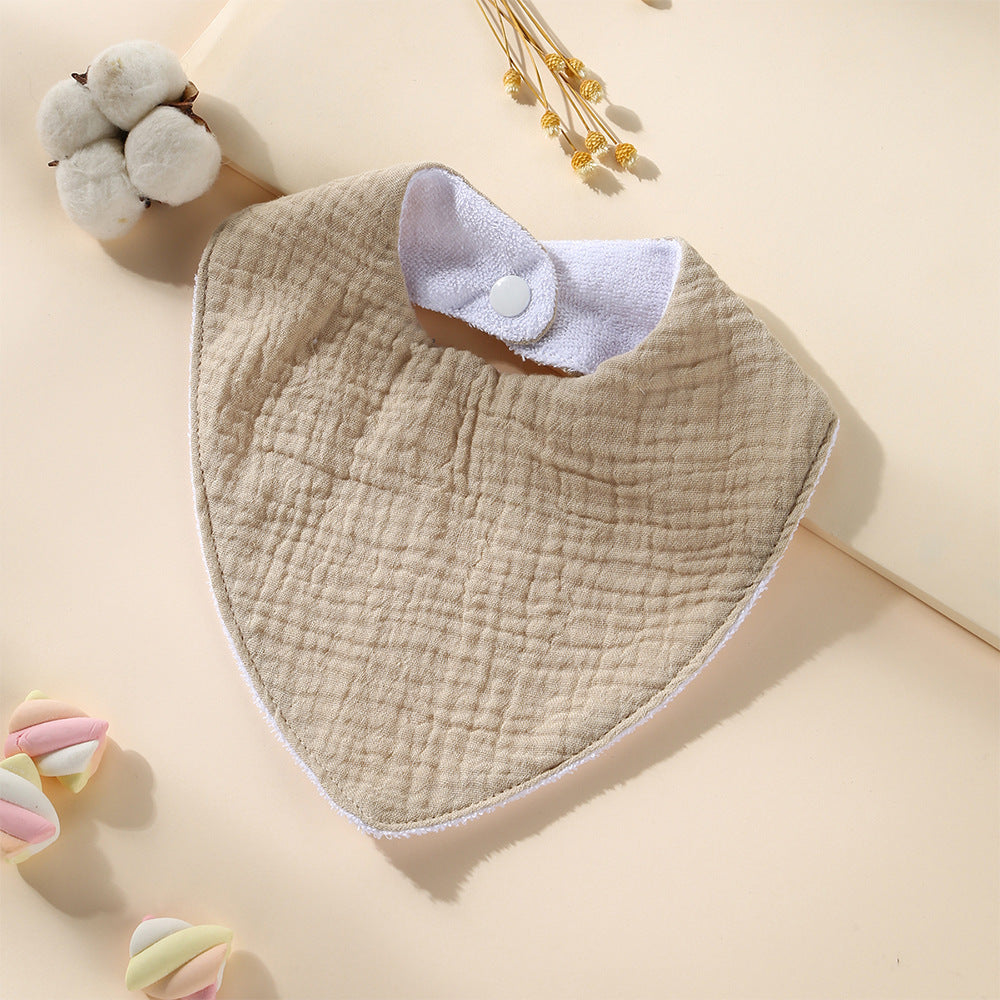 Khaki cotton bandana dribble bib with waterproof backing