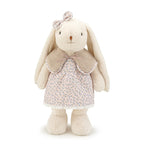 Bunny Plush Toy in Floral Dress – Freestanding Long-Eared Rabbit Doll with Sherpa Collar | 30, 40 & 53 cm