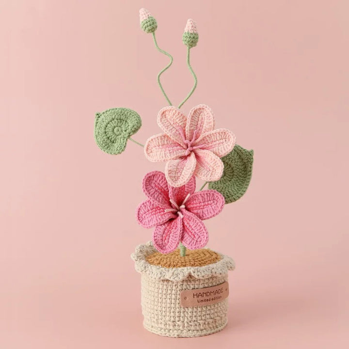 Crochet Potted Poinsettia Flower