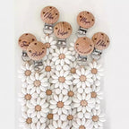Silicone Daisy Dummy Clip, Beaded Soother Holder, detail of the stitching