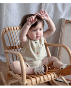 Sleeveless Cotton Baby Bodysuit - Summer Vest Romper with Popper Fastening, 3 to 24 Months