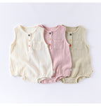 Sleeveless Cotton Baby Bodysuit - Summer Vest Romper with Popper Fastening, 3 to 24 Months