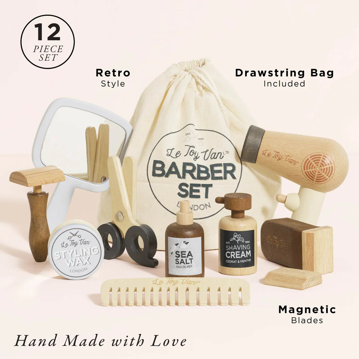Wooden Hairdresser & Barber Kit - 12 Pieces - FSC Certified
