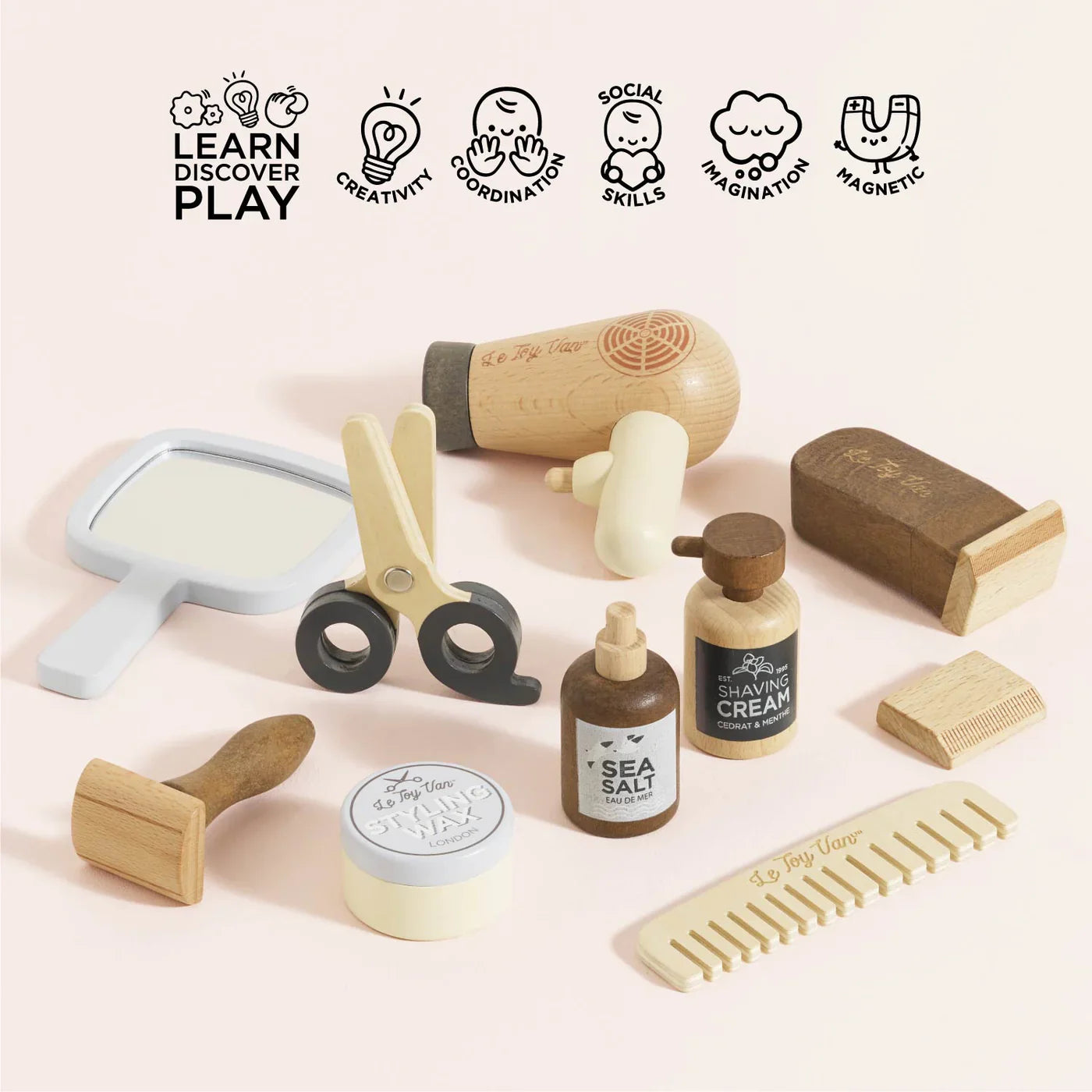 Wooden Hairdresser & Barber Kit - 12 Pieces - FSC Certified