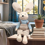 Rabbit Cushion 70 cm – Long Eared Bunny Shaped Pillow in Cotton, Blue or Coffee
