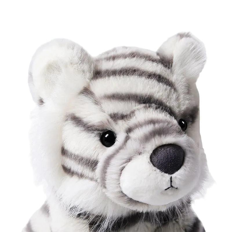 White Tiger Plush Toy – Soft Stuffed Sitting Tiger with Striped Tail | 18, 25, 36 & 55 cm