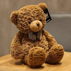 Classic Brown Teddy Bear Plush Toy – Soft Stuffed Bear with Bow Tie