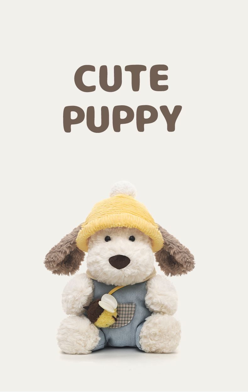 Puppy Plush Toy – Cute Dressed Dog Stuffed Animal (Sitting or Long Style)
