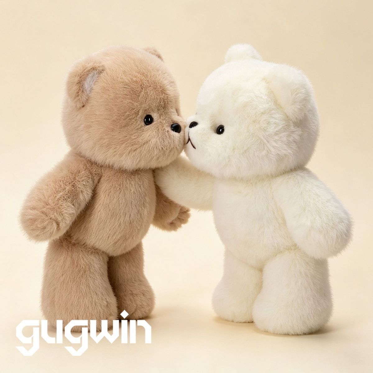 Pair of soft 45 cm plush teddy bears sitting side by side – view 4 of 9