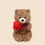 Soft plush teddy bear soft toy sitting upright, classic and New Year styles – view 7 of 8