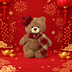 Soft plush teddy bear soft toy sitting upright, classic and New Year styles – view 5 of 8
