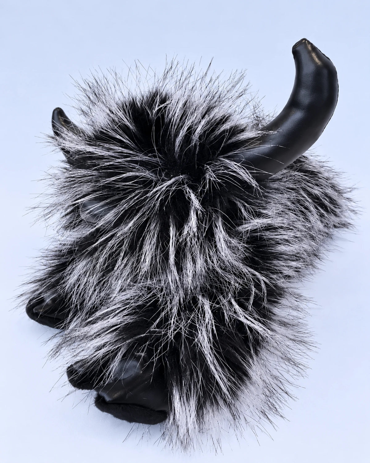 Smoky Black Highland cow plush toy 40cm, back view