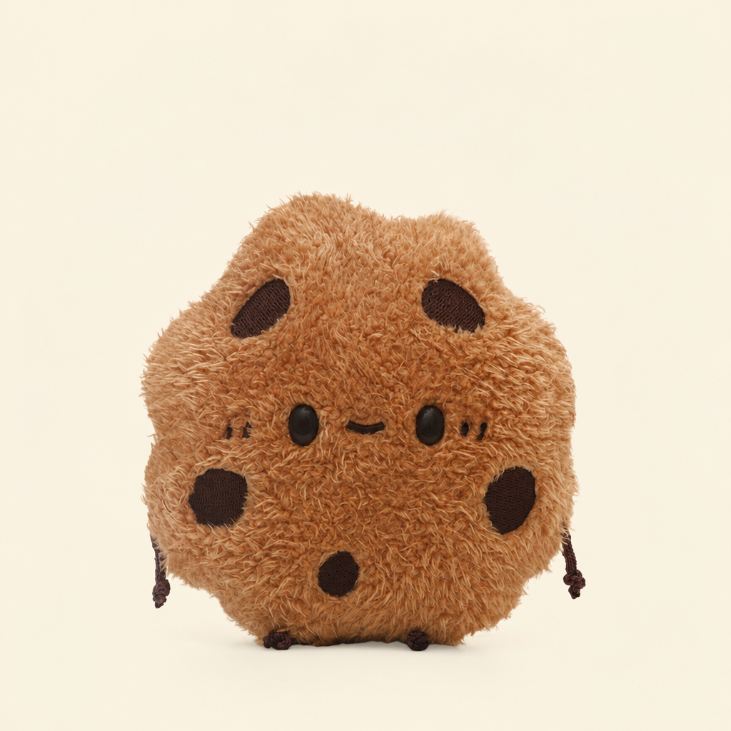 Small short-plush bakery treat soft toy shaped like bread – Cookie