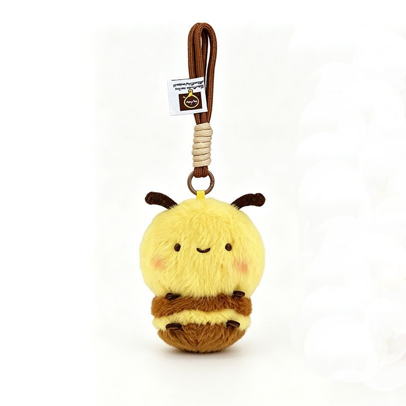 Plush Bee Bag Charm – Soft Toy Bee Keyring or Lanyard, 11 cm, Single or Pair