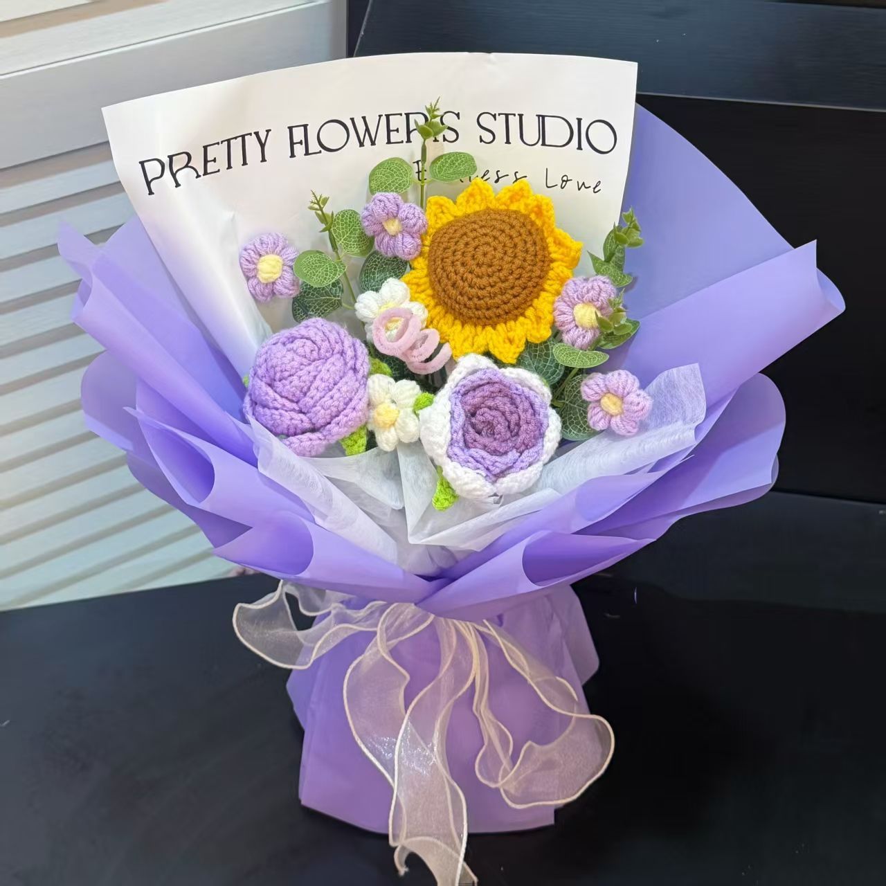 Handmade Crochet Sunflower Bouquet – Knitted Flower Gift