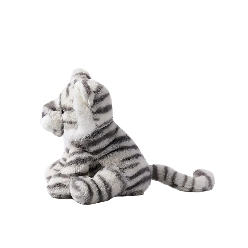 White Tiger Plush Toy – Soft Stuffed Sitting Tiger with Striped Tail | 18, 25, 36 & 55 cm