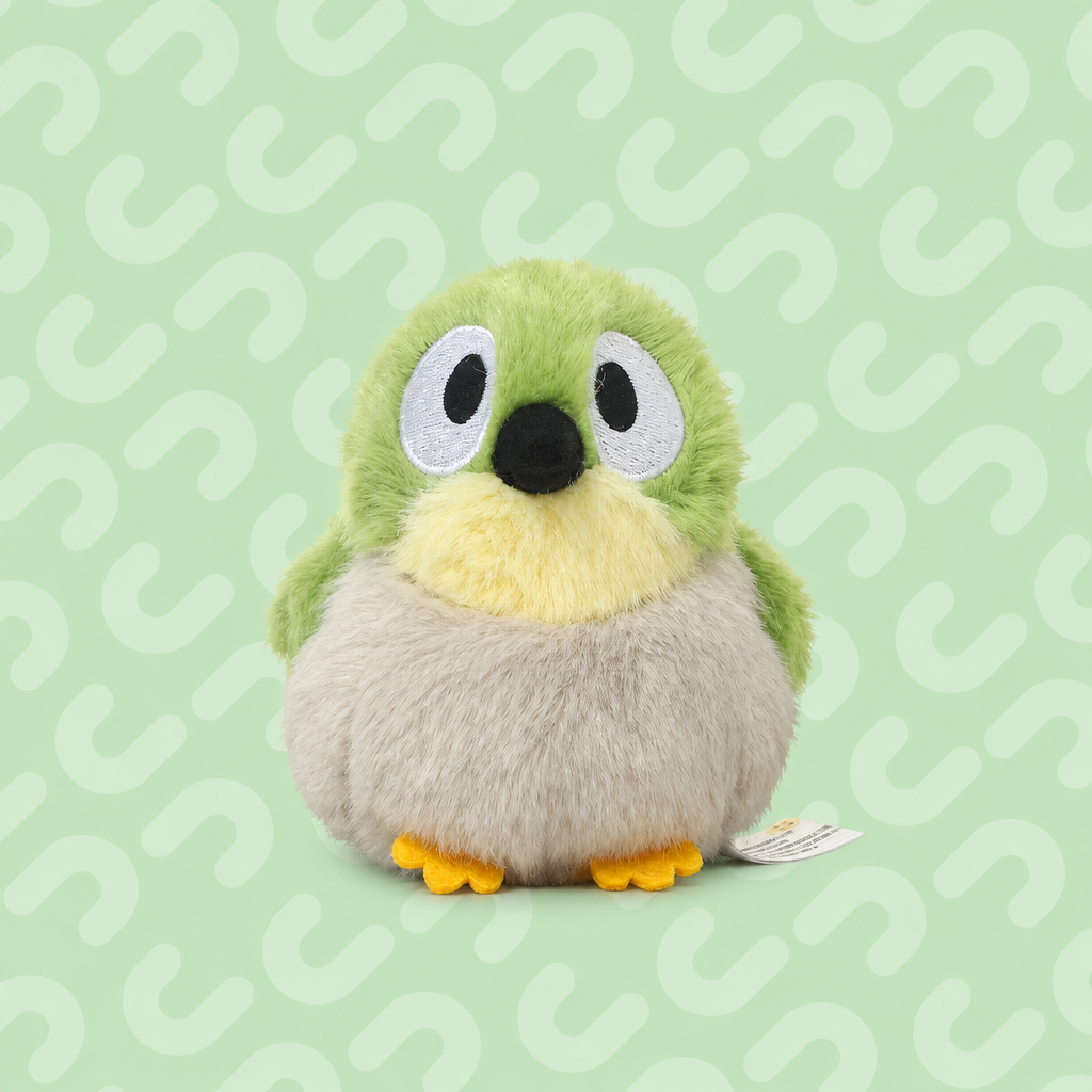 Palm-sized short-plush songbird soft toys including kingfisher and sparrow – White-Eye