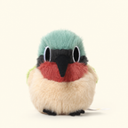 Palm-sized short-plush songbird soft toys including kingfisher and sparrow – Fork-Tailed Sunbird