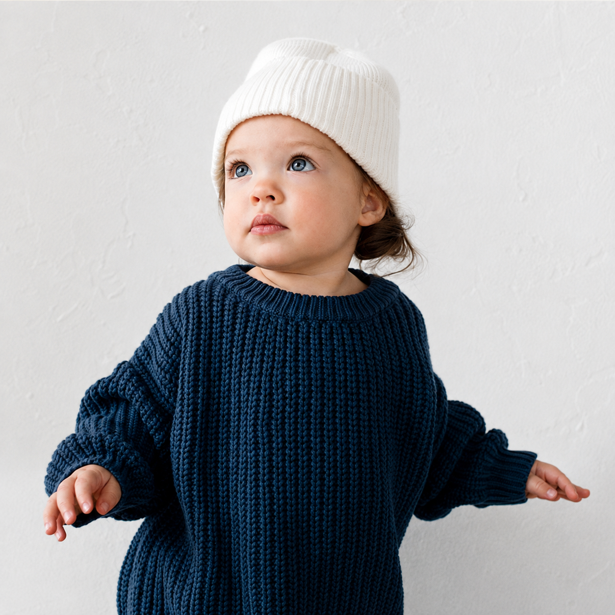 Cotton Crew Neck Jumper for Babies and Children - Relaxed Knit Pullover, 3 Months to 6 Years