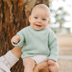 Cotton Crew Neck Jumper for Babies and Children - Relaxed Knit Pullover, 3 Months to 6 Years