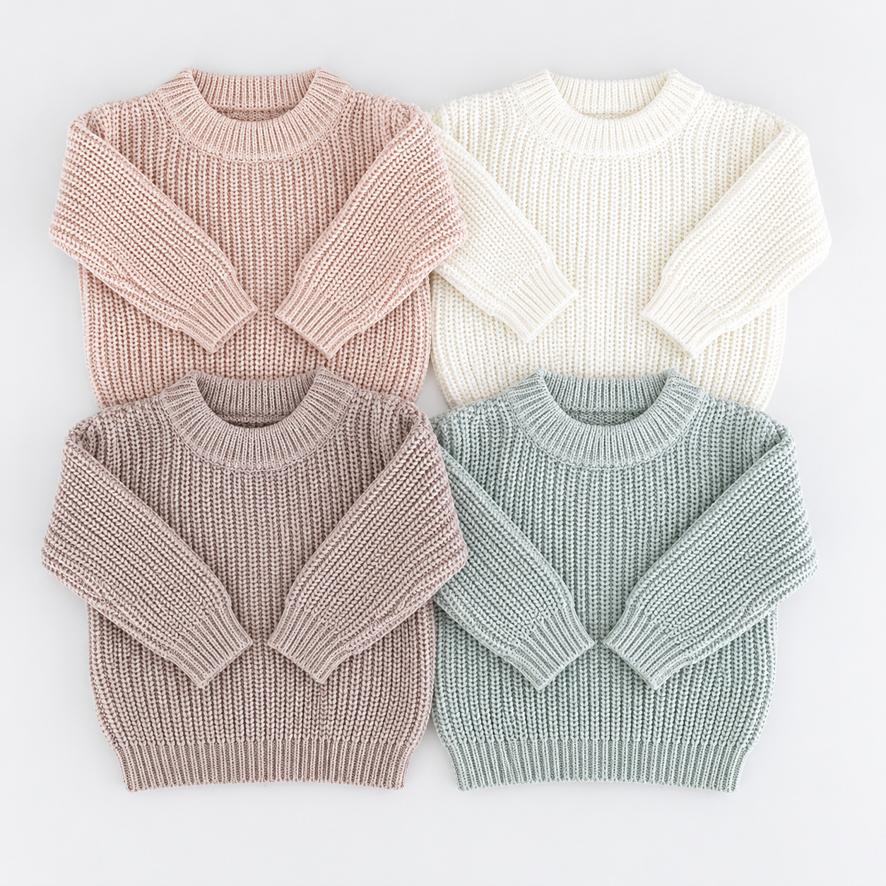 Cotton Crew Neck Jumper for Babies and Children - Relaxed Knit Pullover, 3 Months to 6 Years