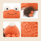 Red short-plush crab soft toy with outstretched claws, 23 cm across – view 4 of 5