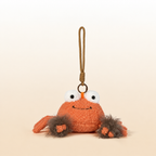 Red short-plush crab soft toy with outstretched claws, 23 cm across – view 5 of 5