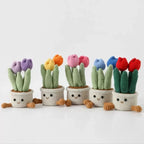 Handmade Crochet Tulip Flowers in Pot
