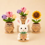 Hand Crochet Flower & Bunny Desk Decorations