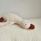 Curly-textured 45 cm plush goose with long neck and orange beak in off-white – view 5 of 13