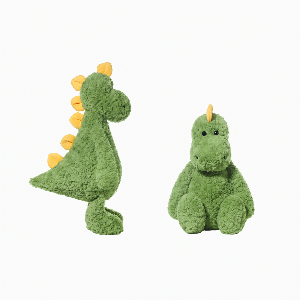 Large 50 cm plush velociraptor dinosaur soft toy in green – view 8 of 8