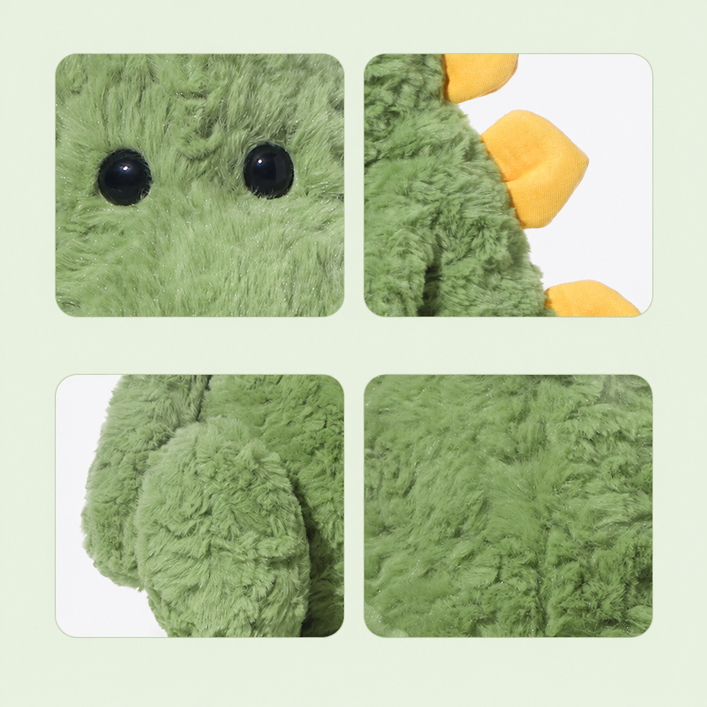 Large 50 cm plush velociraptor dinosaur soft toy in green – view 7 of 8