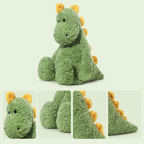 Large 50 cm plush velociraptor dinosaur soft toy in green – view 6 of 8