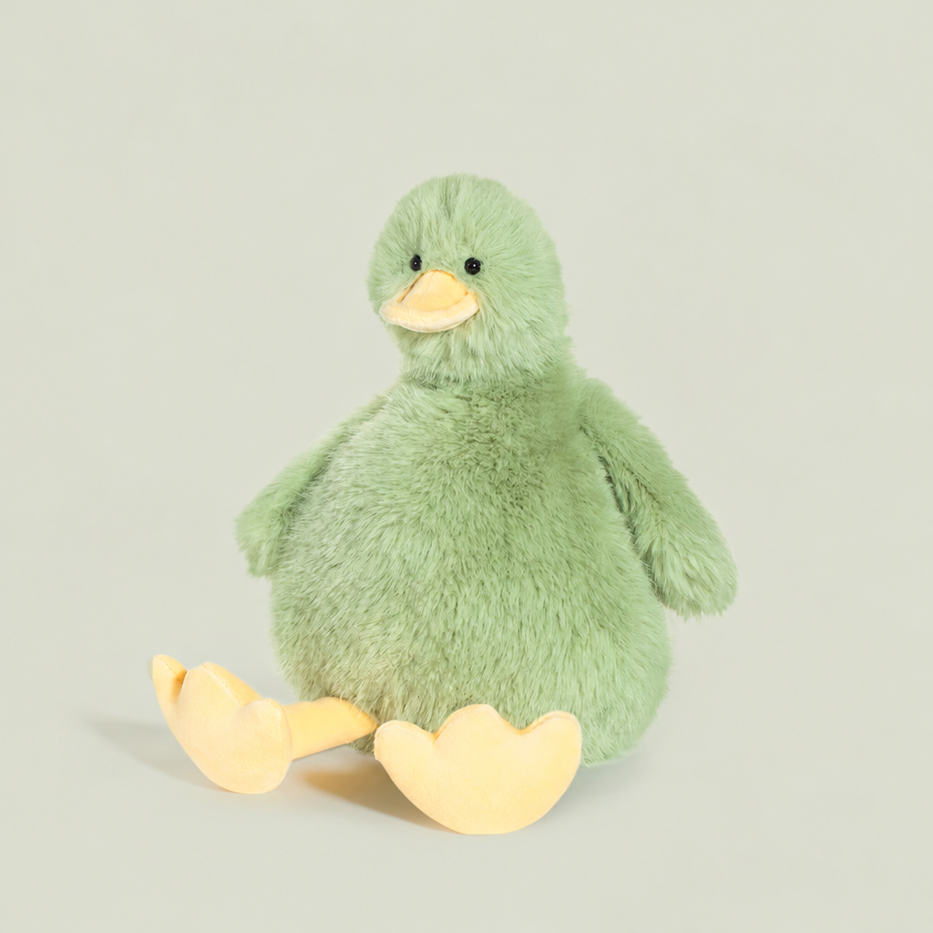 20 cm plush duck soft toy in green and bright multicolour colourways – Green
