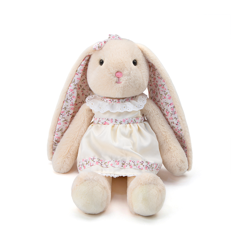 Lop-Eared Rabbit Plush Doll with Floral Dress – Soft Bunny Toy | 25 cm & 30 cm