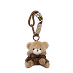 Plush Bear Bag Charm – Caped Teddy in a Checked Cape on a Braided Cord, 19 cm Drop, Two Colours
