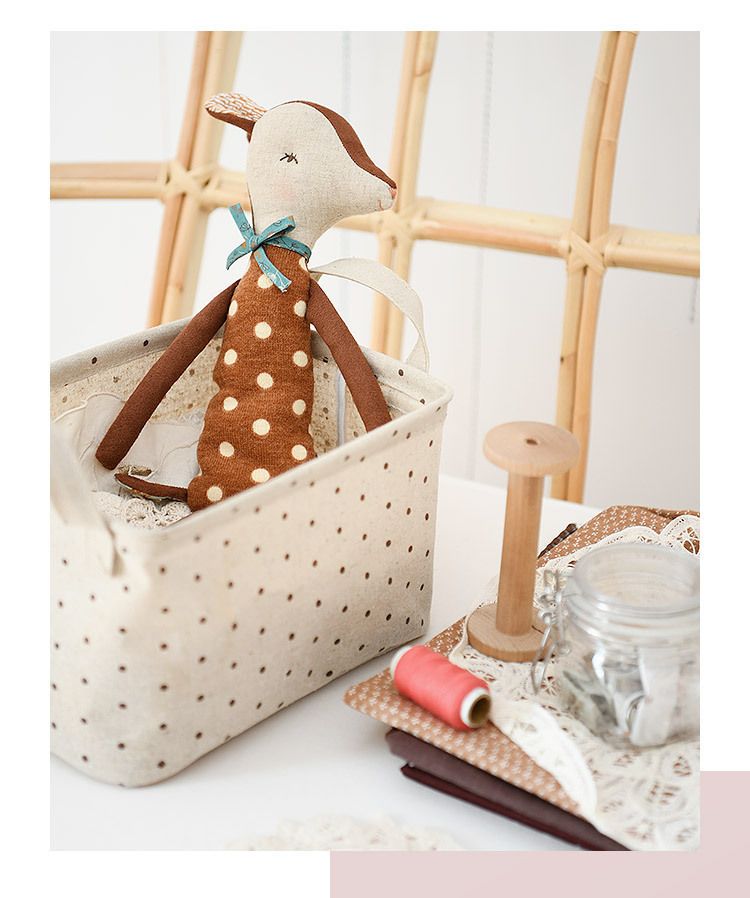 Deer Soft Toy – Spotted Fawn Fabric Doll with Ribbon Collar & Embroidered Face | 38 cm