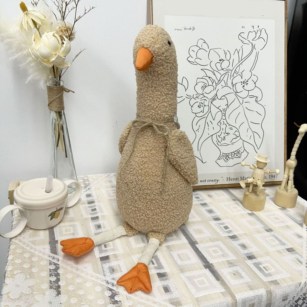 Goose Plush Toy – Soft Stuffed Animal Doll with Scarf | 43 cm