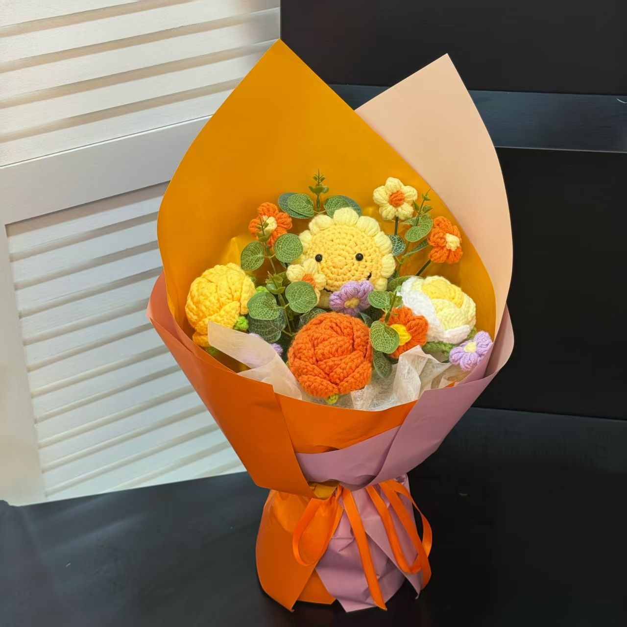 Handmade Crochet Sunflower Bouquet – Knitted Flower Gift