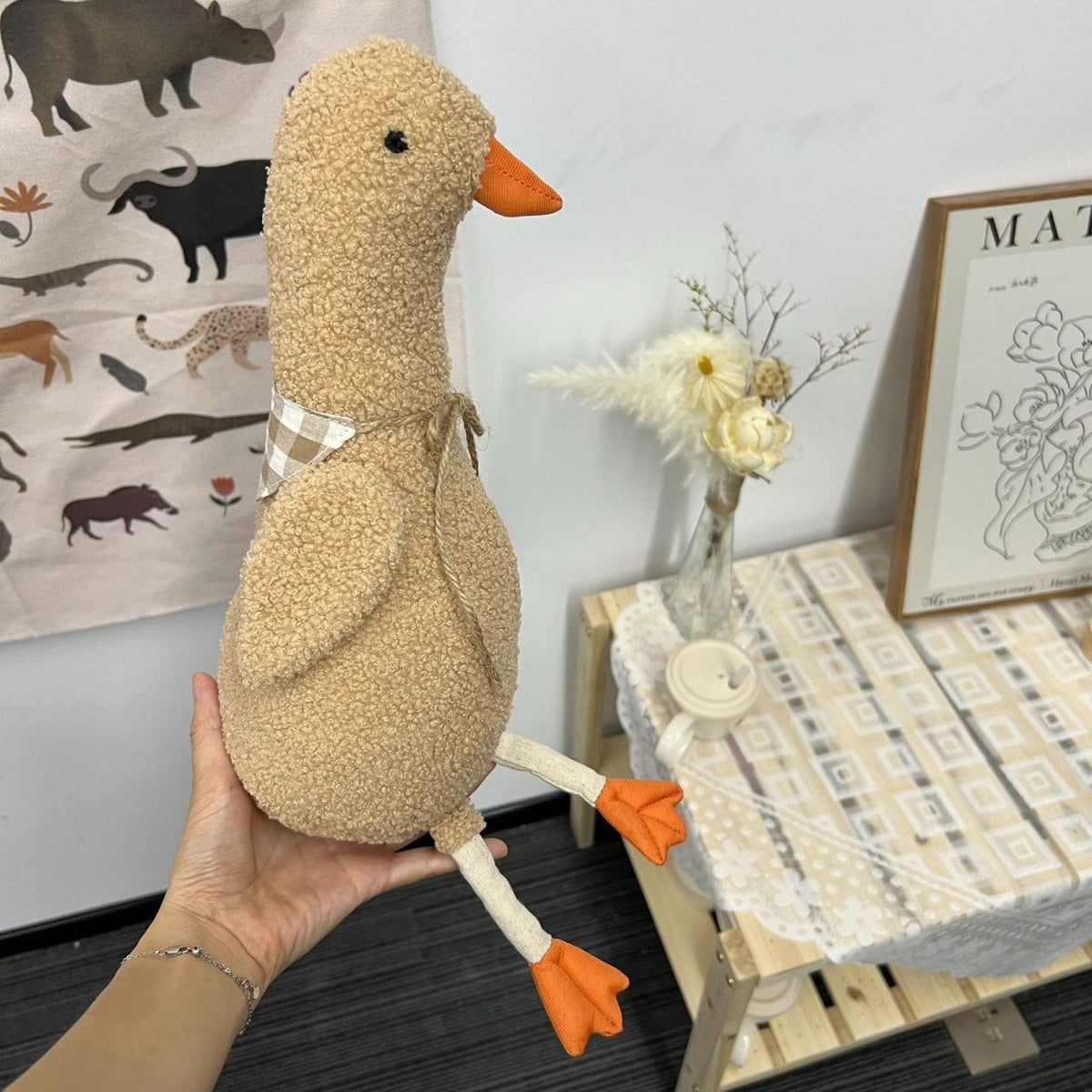 Goose Plush Toy – Soft Stuffed Animal Doll with Scarf | 43 cm