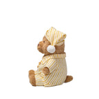 Pajama Teddy Bear Plush Toy – Soft Stuffed Bear in Striped Sleepwear & Cap | 25 cm