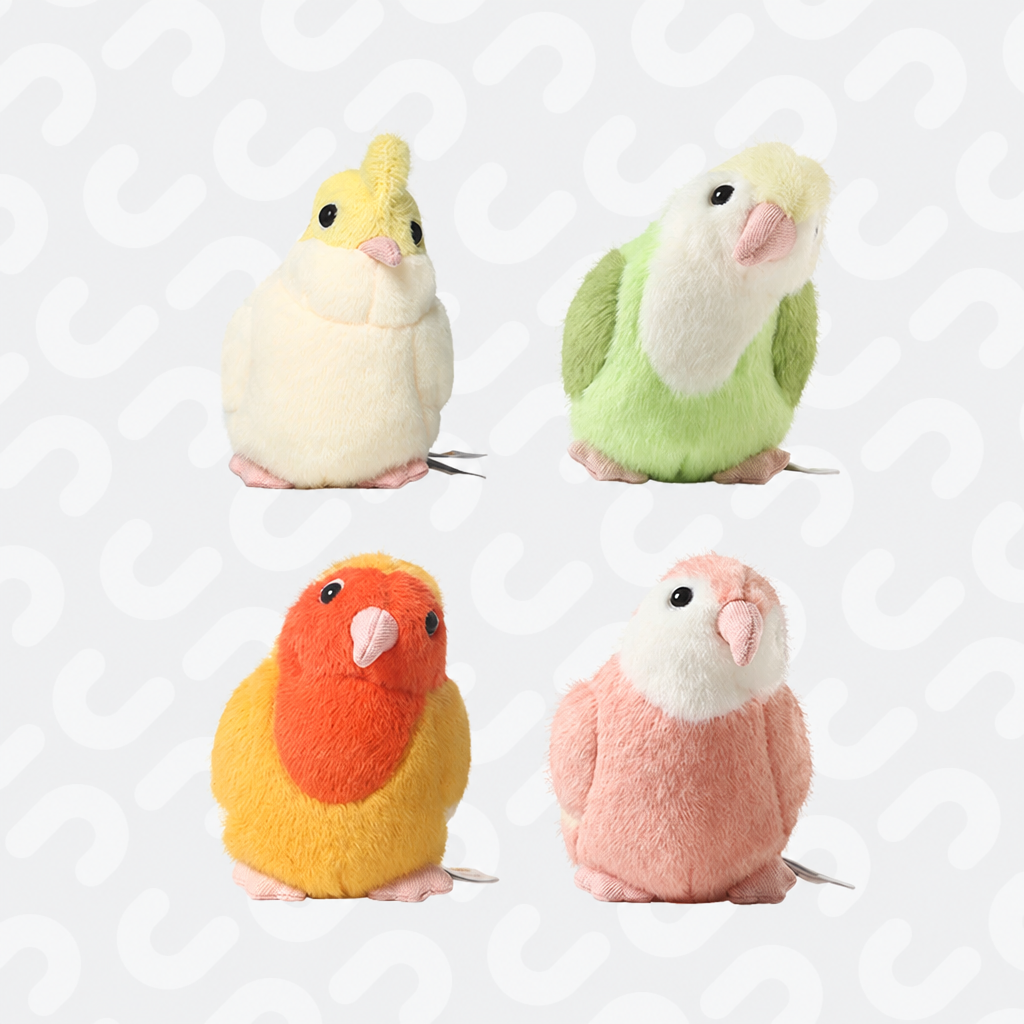 Palm-sized short-plush songbird soft toys including kingfisher and sparrow – view 15 of 19