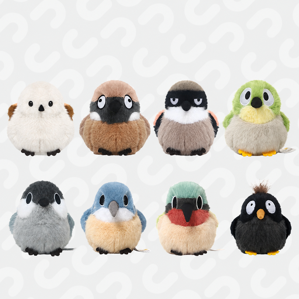 Palm-sized short-plush songbird soft toys including kingfisher and sparrow – view 16 of 19
