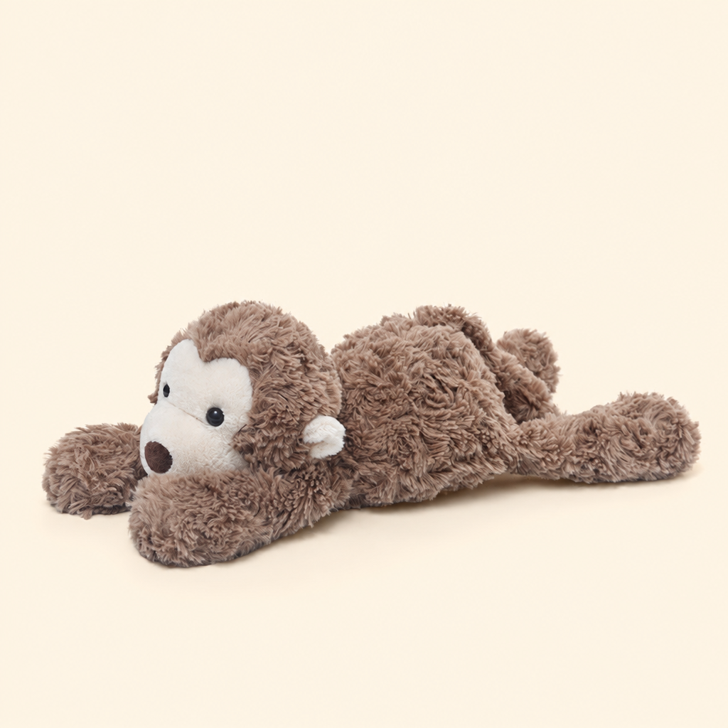 Short-plush animal soft toys including bunny, fox, elephant and hippo, 35 cm – Monkey
