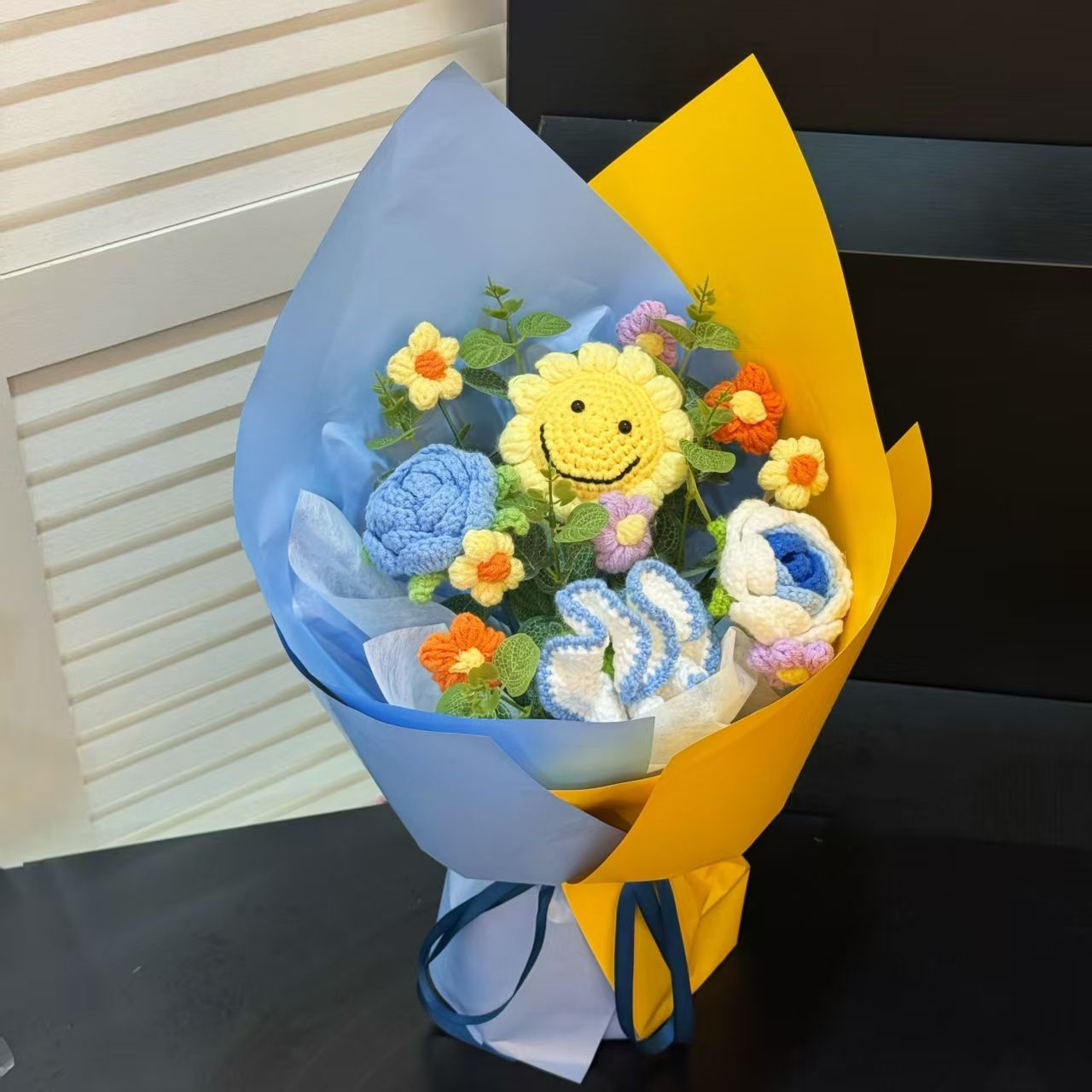 Handmade Crochet Sunflower Bouquet – Knitted Flower Gift