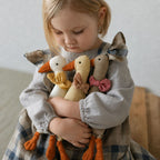 Polyester Goose Soft Toy - Embroidered Daisies and Gingham Bow, 32cm, 0 to 3 Years