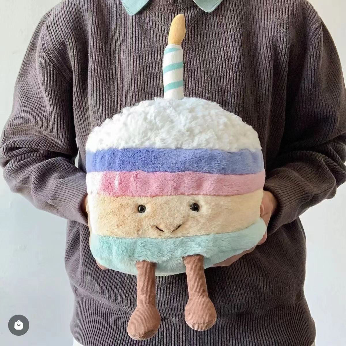Birthday Cake Plush Toy – Cute Stuffed Food Character
